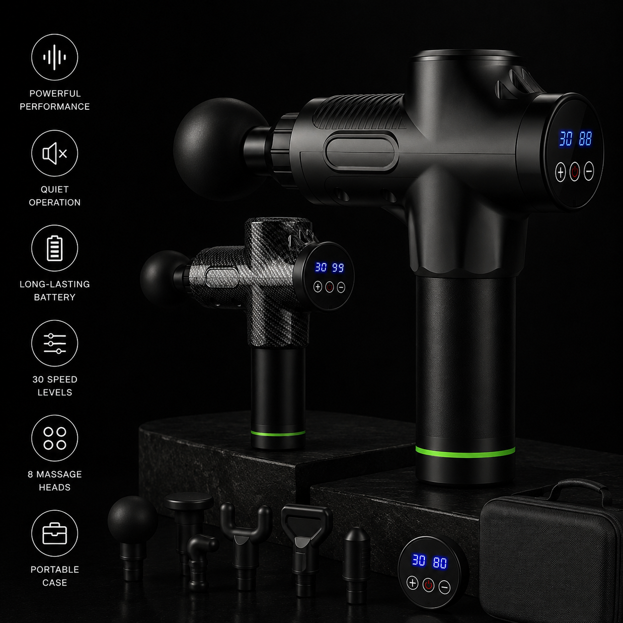 Massage Gun – 30 Speed Levels